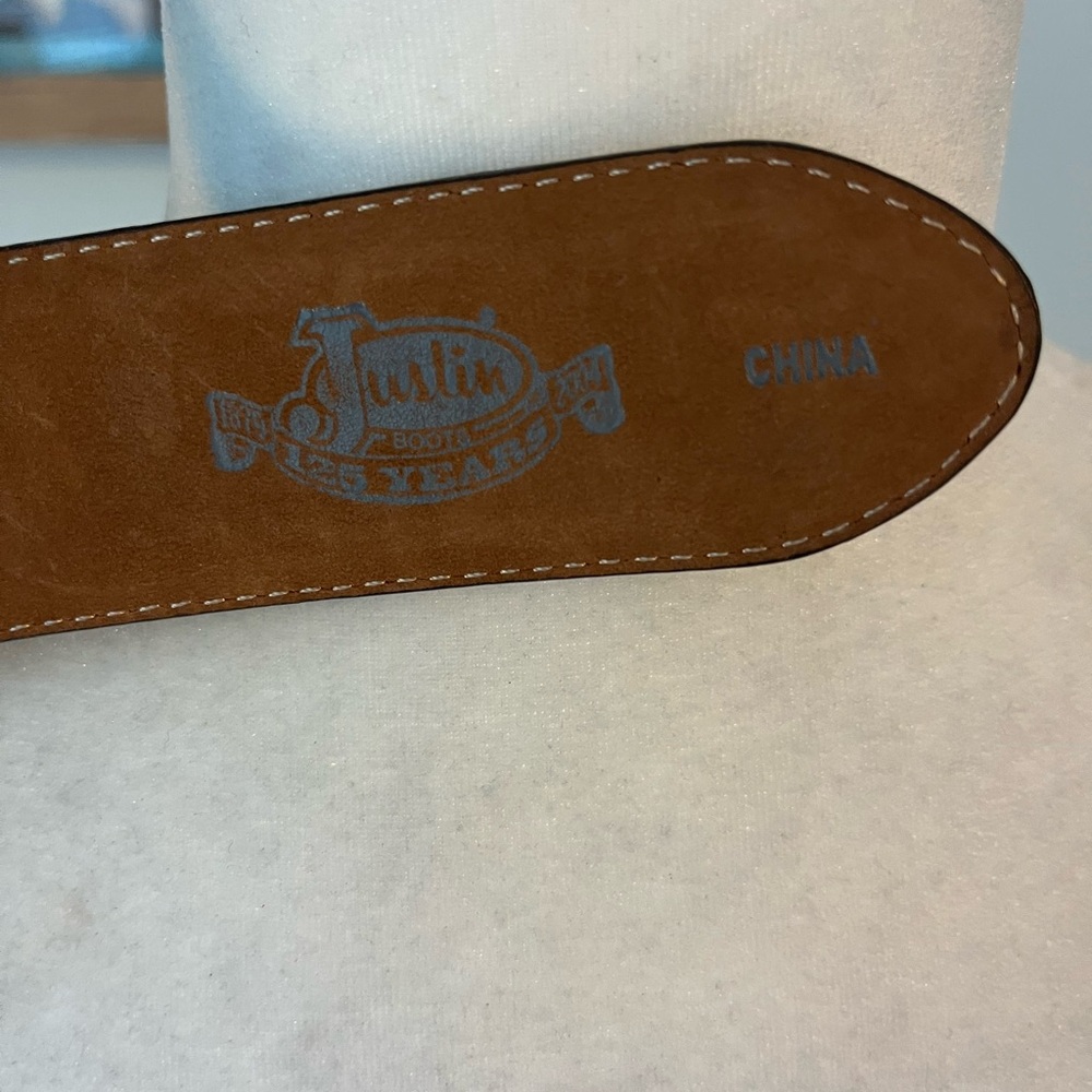 Justin Boots Tan Leather Belt - Picture 8 of 9